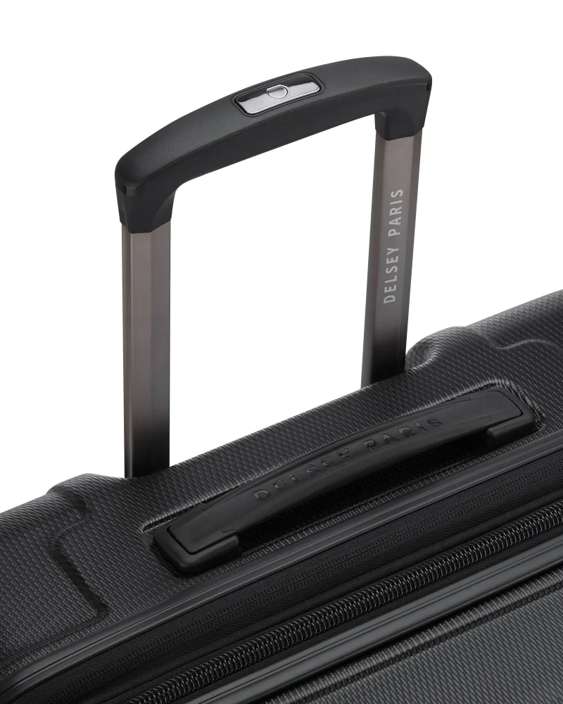 DELSEY Paris  Delsey Flanerie SE 66cm Check In trolley, black, 4 spinner wheels, polycarbonate hard shell, expandable, TSA lock, dual handle, spacious interior, 5-year warranty  | Best Price UAE